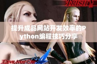 提升成品网站开发效率的Python编程技巧分享
