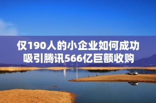 仅190人的小企业如何成功吸引腾讯566亿巨额收购