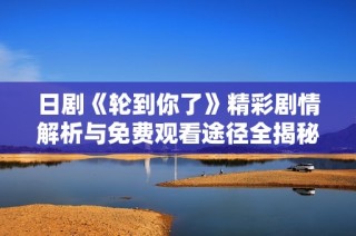 日剧《轮到你了》精彩剧情解析与免费观看途径全揭秘