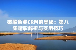 破解免费CRM的奥秘：第八集精彩解析与实用技巧