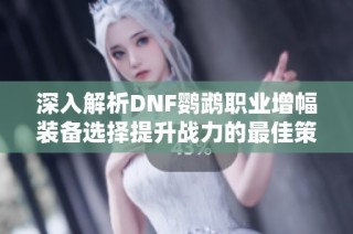 深入解析DNF鹦鹉职业增幅装备选择提升战力的最佳策略